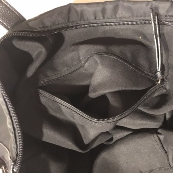 Botkier Nylon Black Polyester Lightweight Zip Tote Carry Bag 19"x12" - Picture 12 of 16